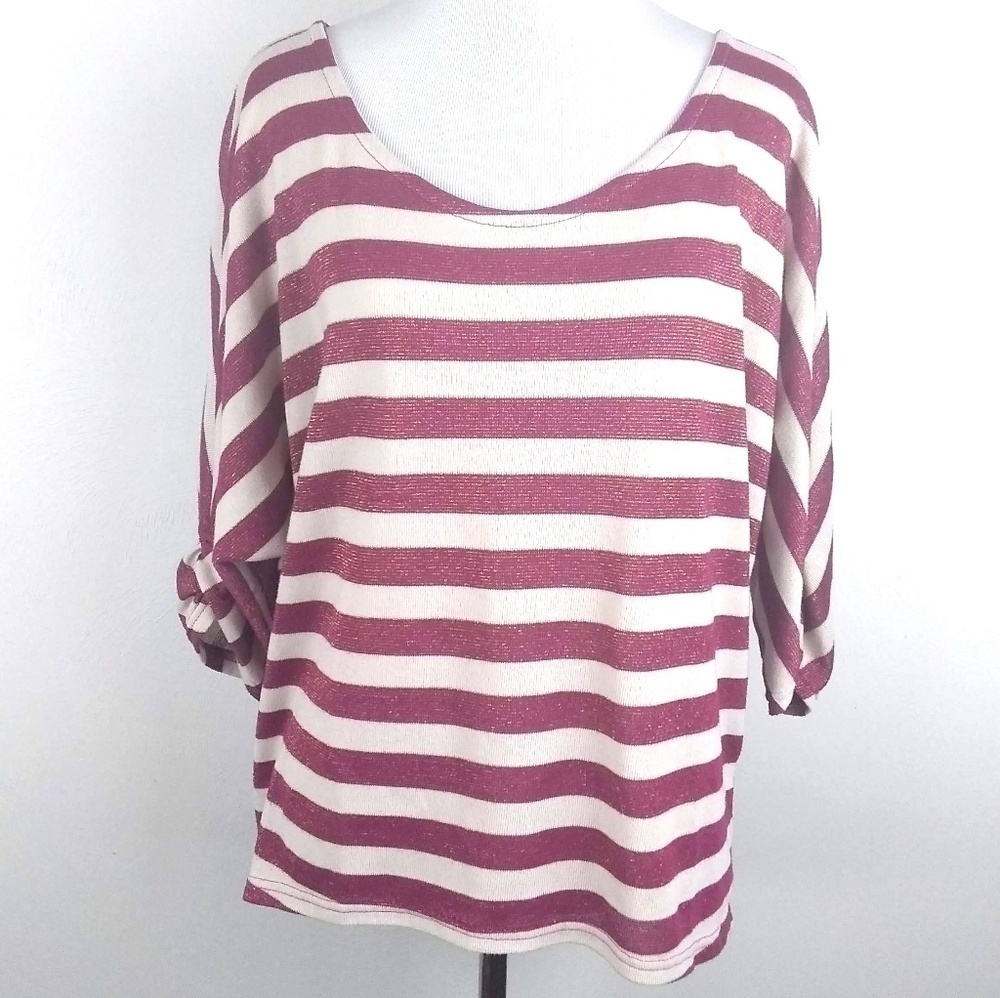 New Directions Striped Top | sz M